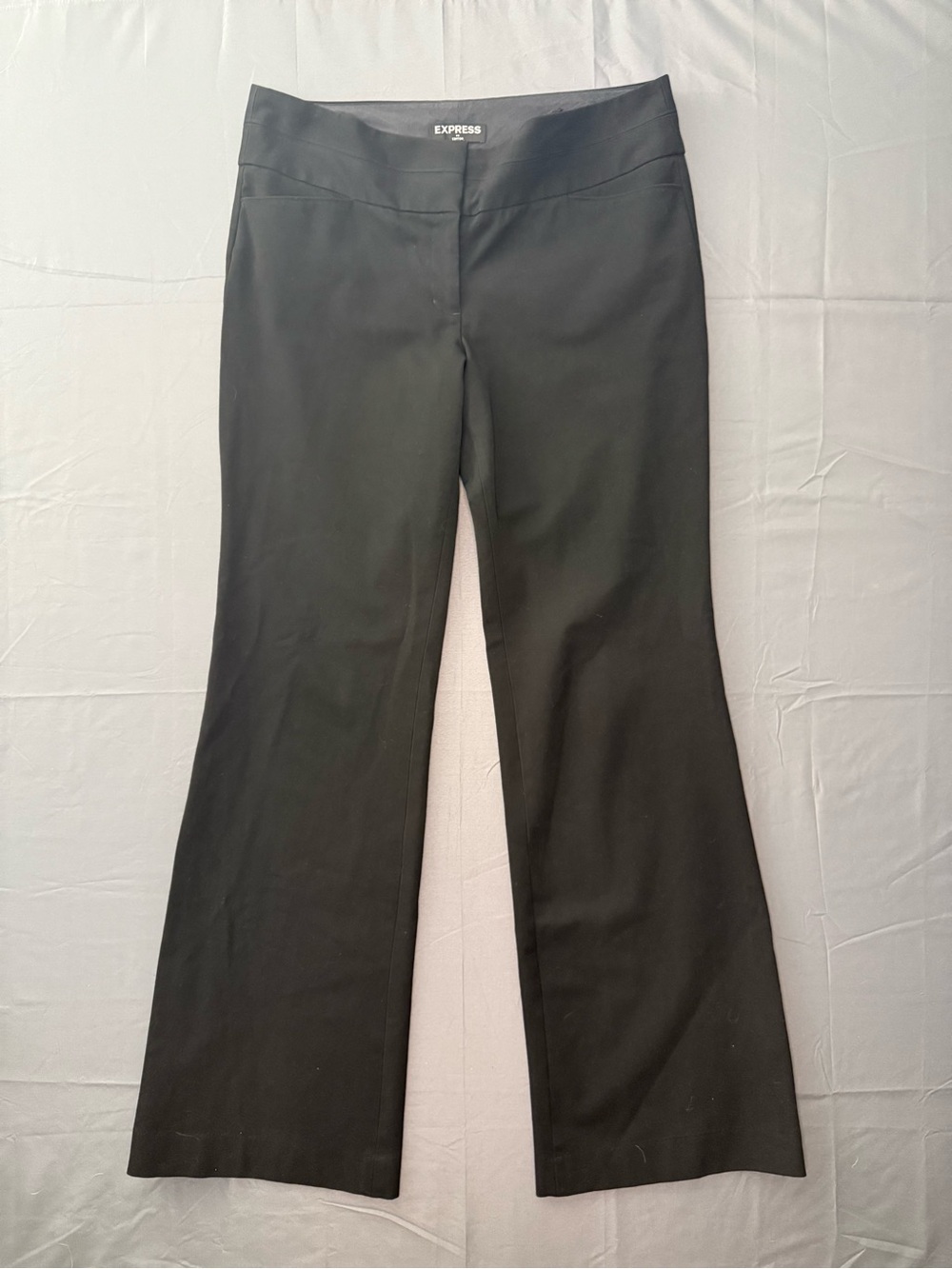 Express Black Trouser Flare Dress Pants Wide Waistband